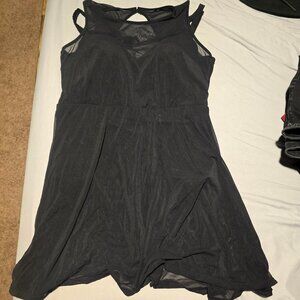 TORRID DD/F CUP - UNDERWIRE ONE-PIECE PEPLUM LONG SWIM DRESS - MESH